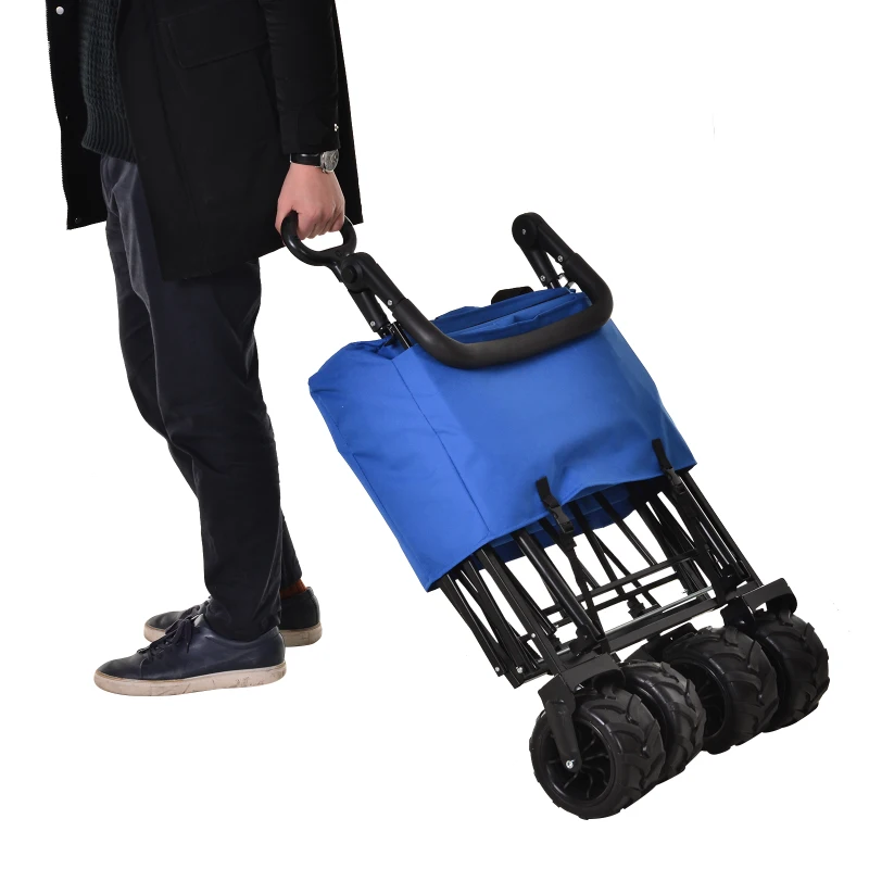 Durhand Carucioe Pentru Obiecte de Plaja Pliabil Impermeabil Albastru 110x56x101cm