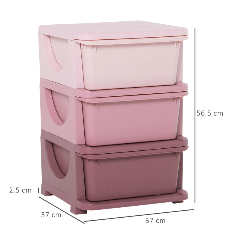 HOMCOM Comoda pentru depozitare Organizare Baie Polipropilena, 37x37x56.5, Multicolor Ros