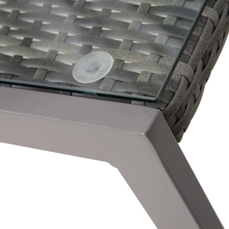 Outsunny Set Mobilier pentru Extern Canapea si Fotolii cu Masuta in PE Rattan si Aluminiu Gri