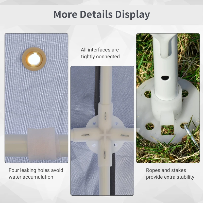 Outsunny Foisor de Gradina 3x3m cu Plasa de Tantari din Poliester si Metal