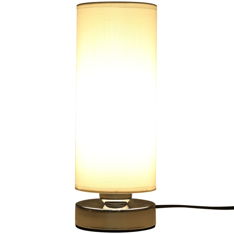 Homcom Lampa de Masa cu Intensitate a Luminii Reglabila Tehnologie Tactila Compatibila Bec E27