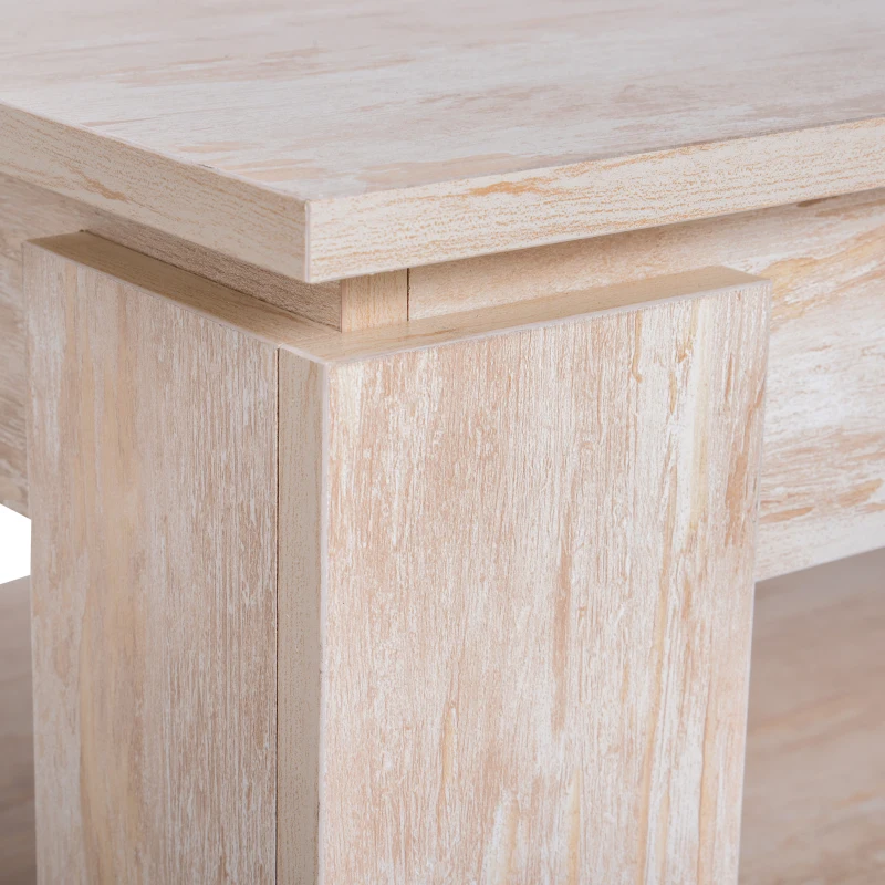 Homcom Masa pentru Cafea Joasa pe 2 Niveluri Culoare Lemn Stejar Deschis 110x65x47cm