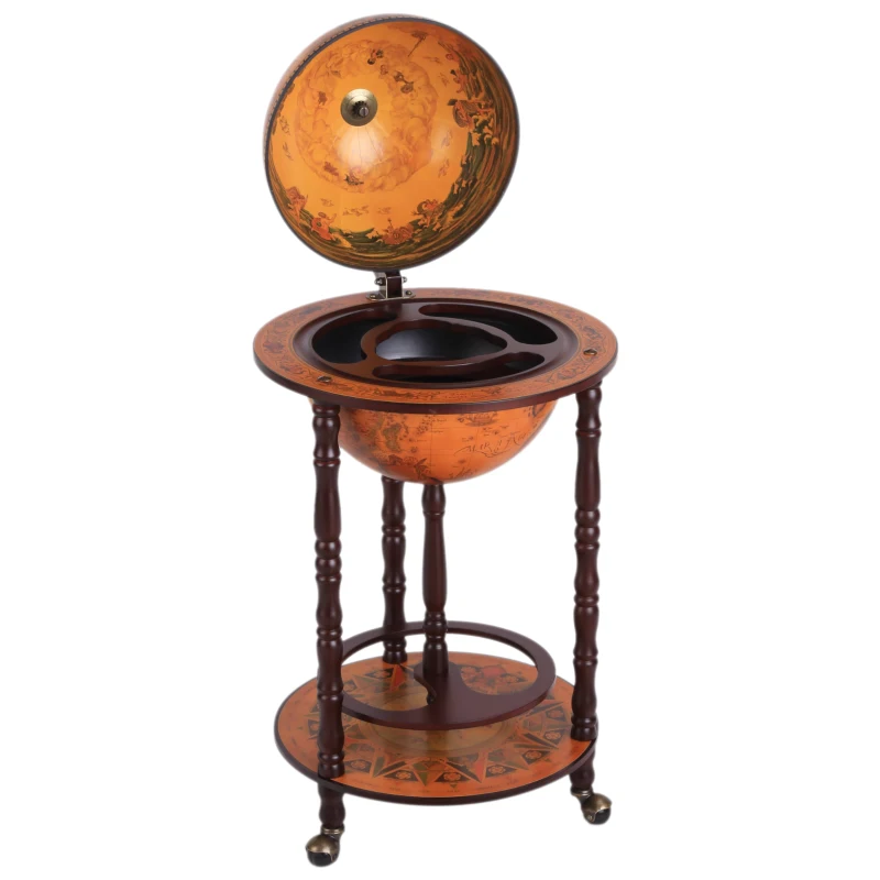 HOMCOM minibar vintage, glob pamantesc, Ф44x87cm