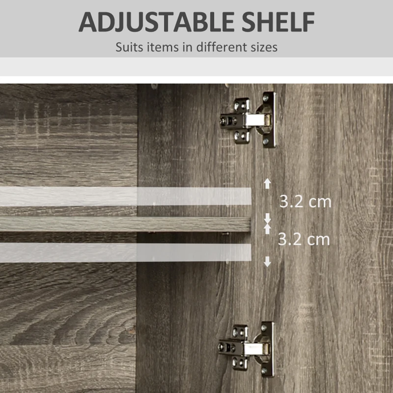 HOMCOM Bufet Modern pentru Bucatarie sau Sala de Pranz, 71x41x178cm - Gri(m-7)