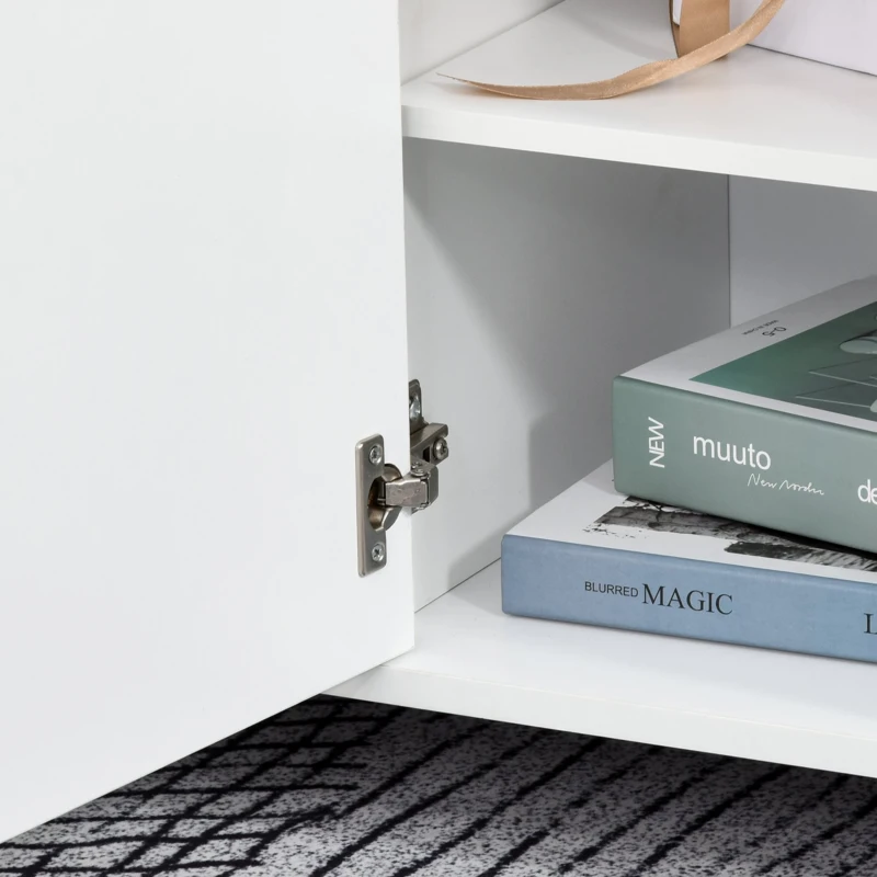 Homcom Dulap Suport Imprimanta – Alb cu Sertare, Roti & Depozitare