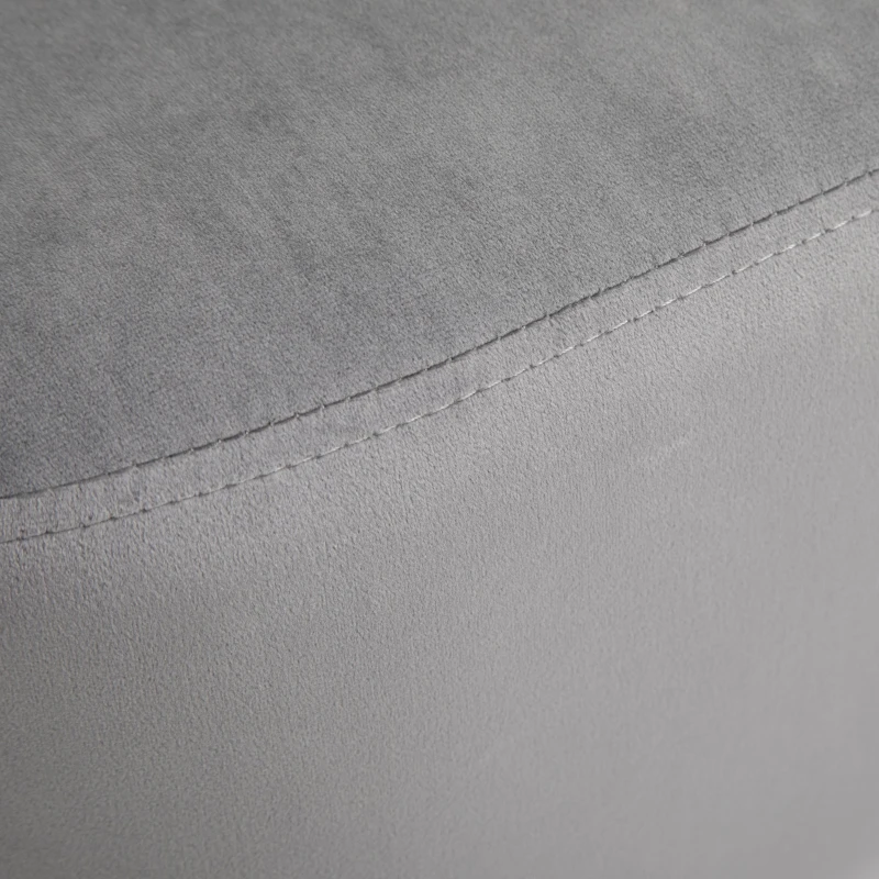 Homcom Pouf Captusit cu Invelis Gri Deschis si Picioare din Metal