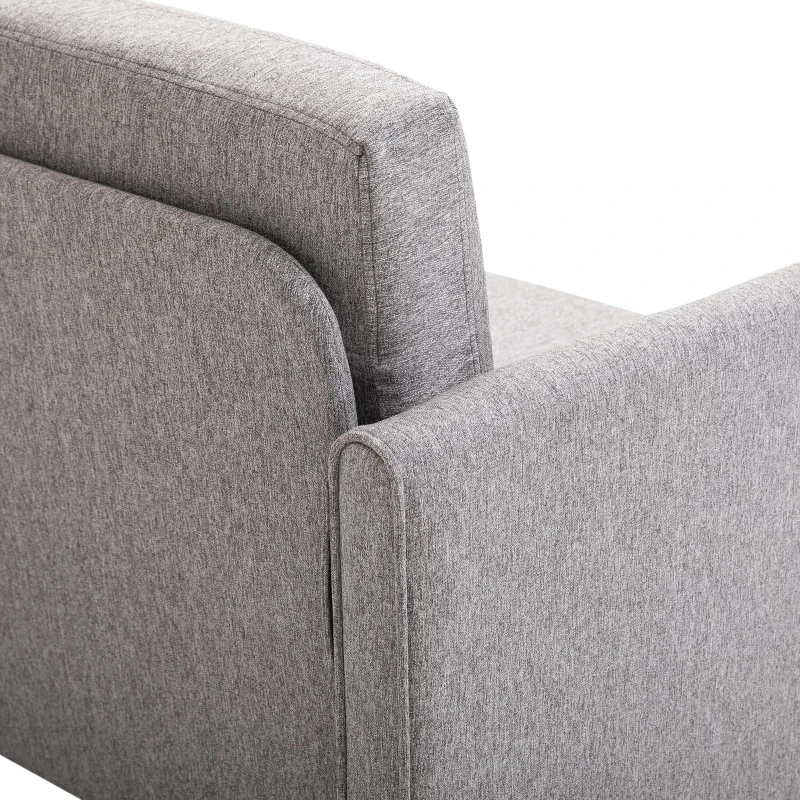 HOMCOM Canapea Doua Locuri cu Invelis in Lin Gri si Schelet in Lemn 141x70x78cm(m-8)