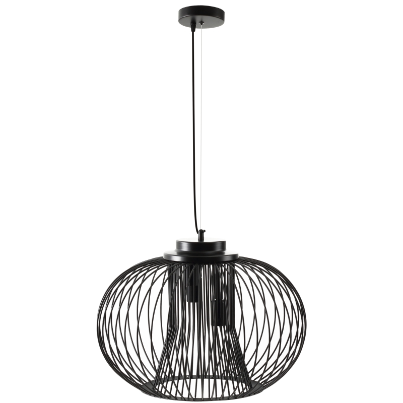 HOMCOM Lustră de plafon design modern cu fixare E27 și înălțime reglabilă, Ф50x150cm – negru
