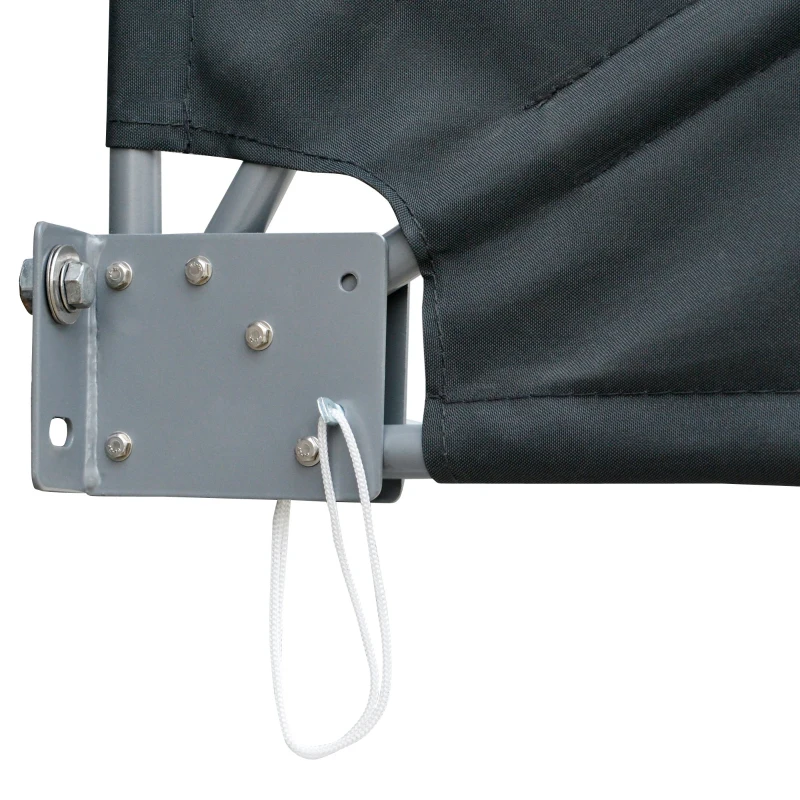 Outsunny Cortina cu Baldachin care se Inchide din Poliester Gri Inchis