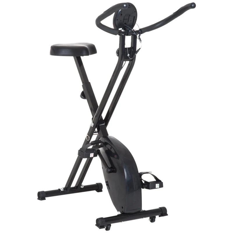 Bicicleta de exercitii pliabila HOMCOM cu afisaj si 8 nivele de rezistenta(m-5)