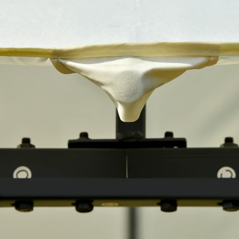 Outsunny Foisor Gradina 3x3m din metal cu Acoperis dublu, alb Cream