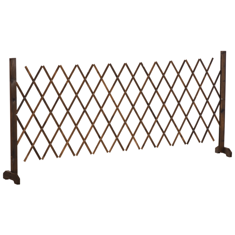 Outsunny Gard de Gradina din Lemn de brad cu Lungime Reglabila 37-225cm