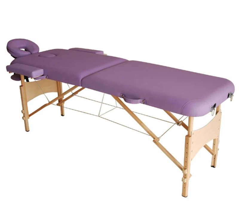 HomCom Lettino da Massaggio Fisioterapia Pieghevole con 2 Zone 182 x 60cm Viola