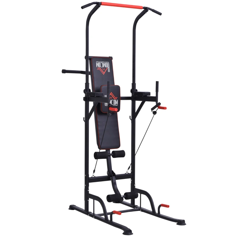 Homcom aparat fitness multifunctional, reglabil, negru
