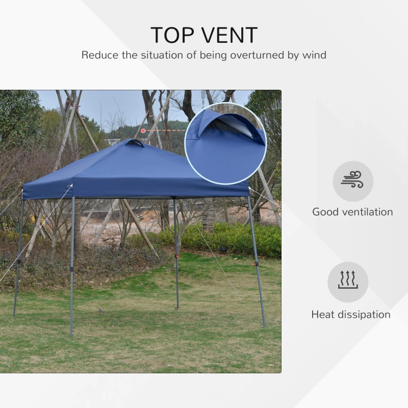 Outsunny Foisor pliabil 3x3m pentru Gradina si Exterior in metal cu acoperis in tesatura Oxford Albastru