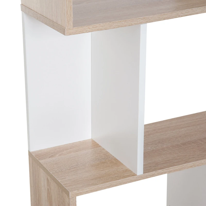 Homcom Biblioteca de Perete – 3 Rafturi, Lemn Natural