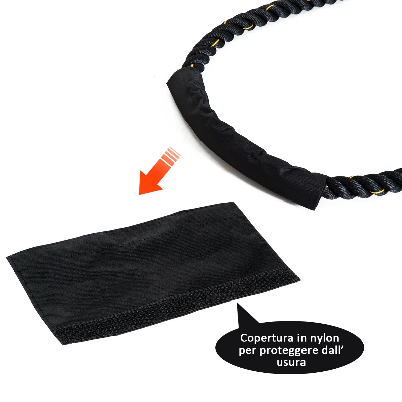 HOMCOM Battle Rope Coarda Funie de Antrenament Forta Fitness (Ф38mm) Lungime 9m
