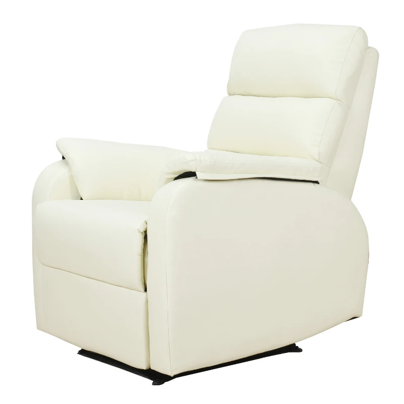 Homcom Fotoliu Relax Crem – Piele Sintetica, Rabatabil Manual