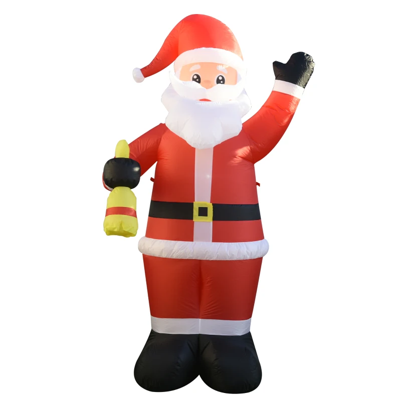 HOMCOM 245 cm Mos Craciun Gonflabil clopot auriu si 3 lumini LED impermeabil IP44