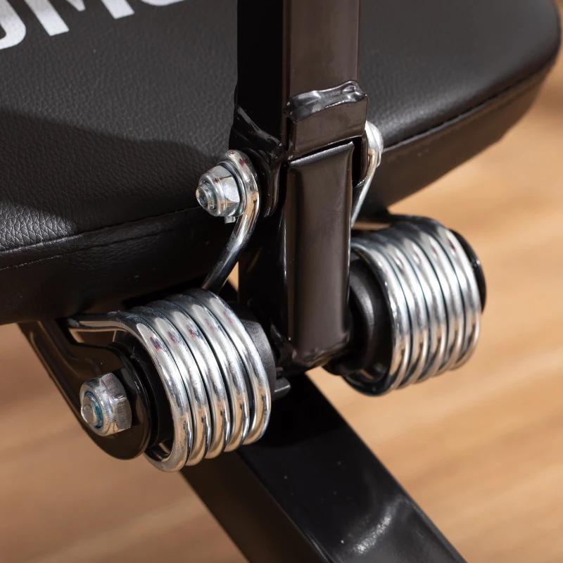 HOMCOM Banca pentru Abdomene 2 in 1, Banca de Gimnastica cu Monitor LCD, Scaun Reglabil si Benzi Elastice, 117x46x70cm