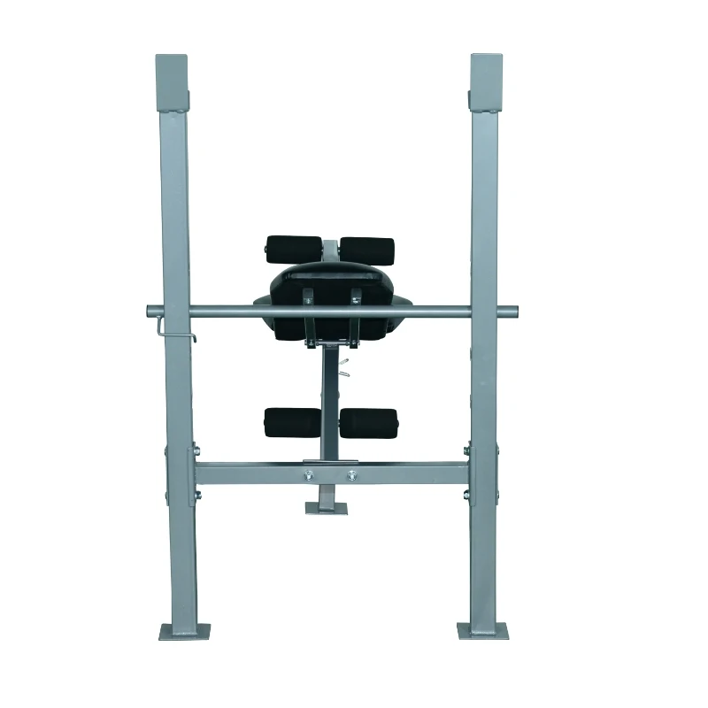 Homcom Banca plana pentru Greutati si Abdomene, Reglabila, cu Suport pentru haltera