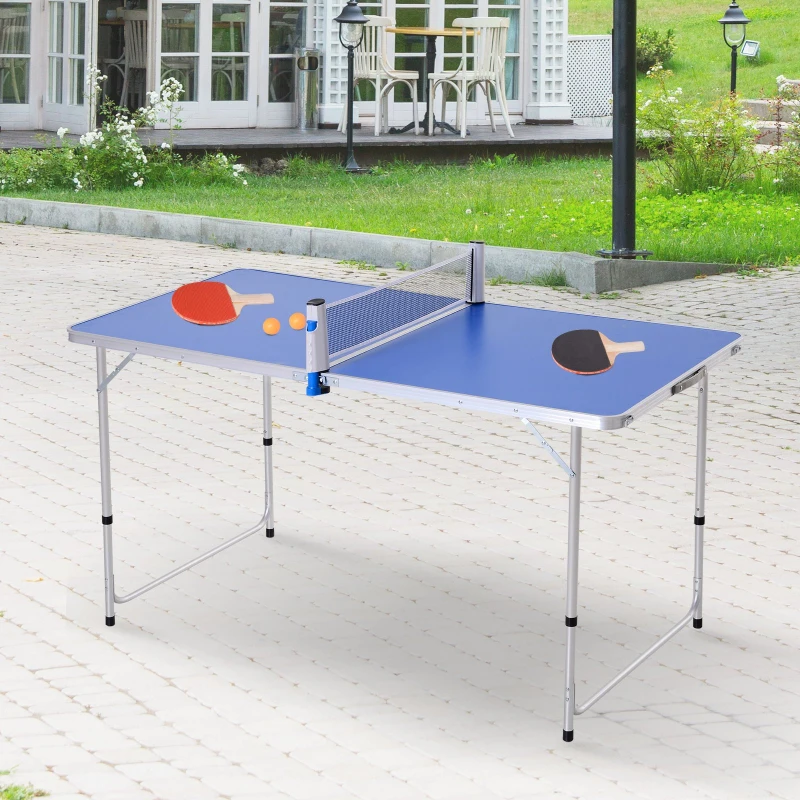 Outsunny Masa Pliabila Multifunctionala de Camping cu Plasa de Ping Pong 160 x 80 cm