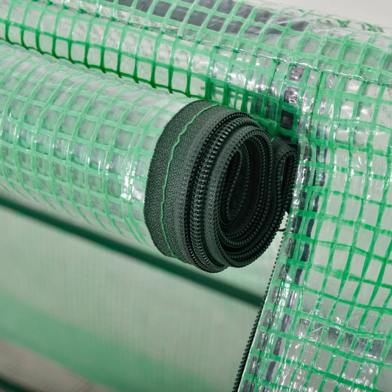 Outsunny Sera pentru Gradina de Legume cu 2 Folii PE si PVC Vara si Iarna, din Otel