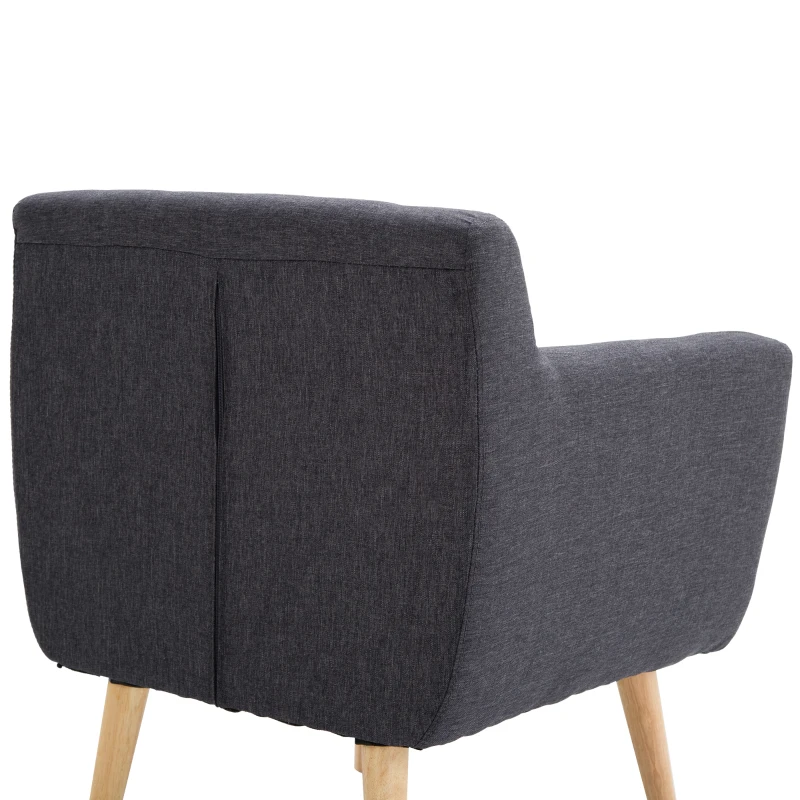 Homcom Fotoliu Nordic – Gri inchis, Design Elegant & Confortabil