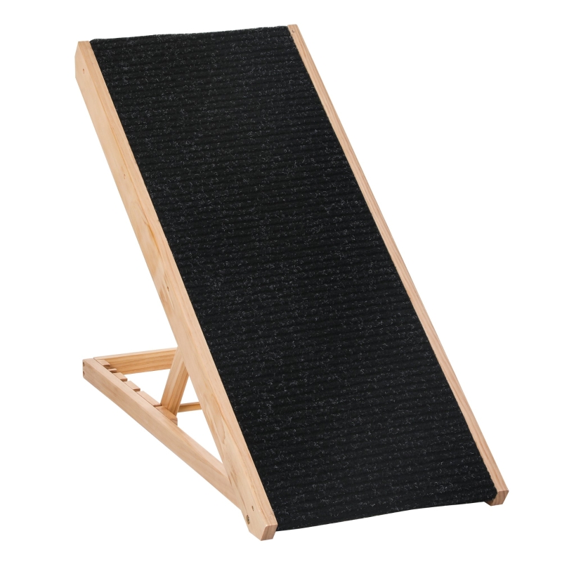 PawHut Rampa pentru animale de companie , antiderapanta, 4 inaltimi, Negru