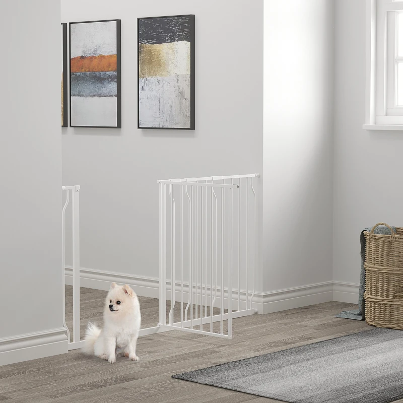 Poarta de Siguranta PawHut pentru Caini Extensibila 75-145cm din Otel si ABS