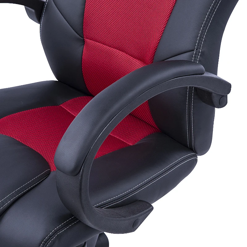 HomCom Scaun de Birou Stil Gaming, Rosu si Negru