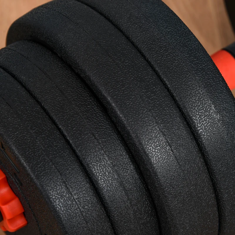 Homcom Set Gantere/Haltera 25 kg cu 12 discuri reglabile