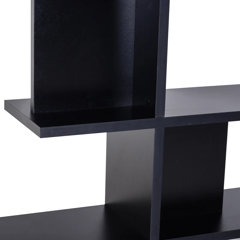 Homcom Mobilier cu Rafturi Librarie 5 Niveluri in Lemn, Negru, 120x28.6x160cm