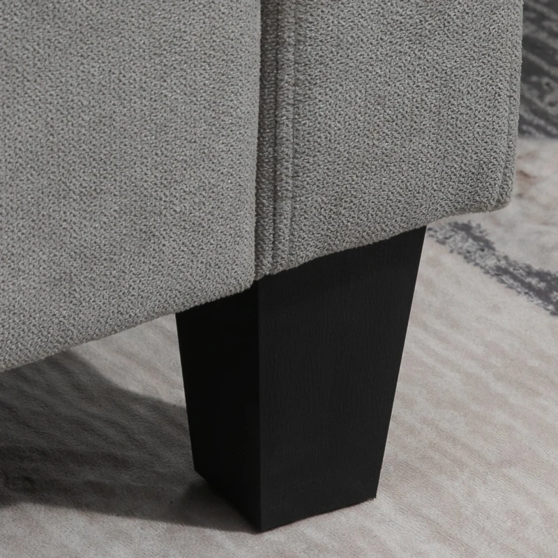 Homcom Canapea Colt 3 Locuri Modulara din Material Textil – Gri Modern(m-8)