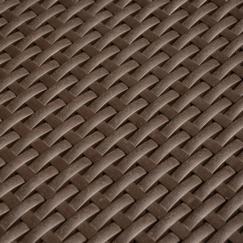 Outsunny Canapea in 2 Locuri in PE Rattan cu Perna, Maro, 141x71x75cm