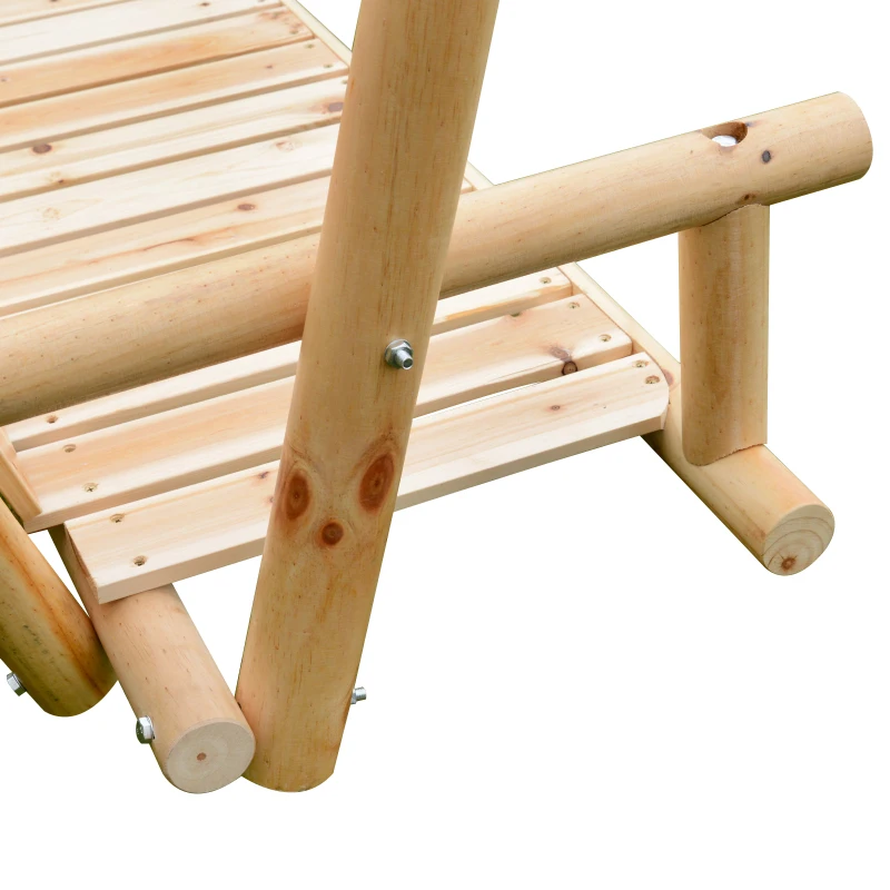 Outsunny Dondolo da Giardino in Legno di Abete Naturale a Doghe