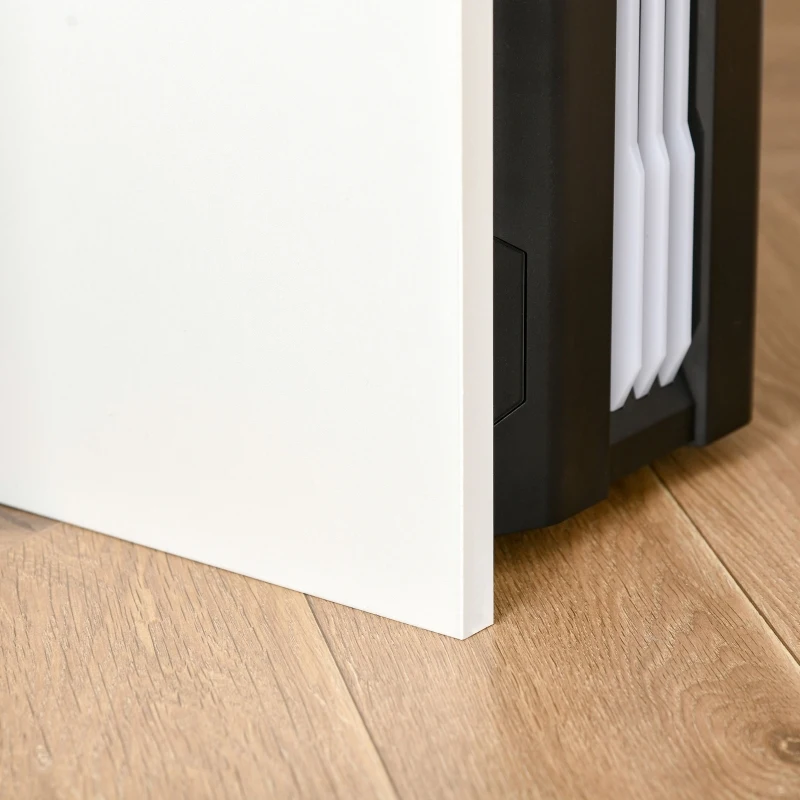 Homcom Birou PC Alb & Stejar 80×45×75 cm – Ideal Dormitor sau Acasa