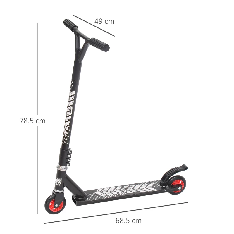 HOMCOM Trotineta pentru Adulti din Aluminiu cu Maner Ergonomic Neagra