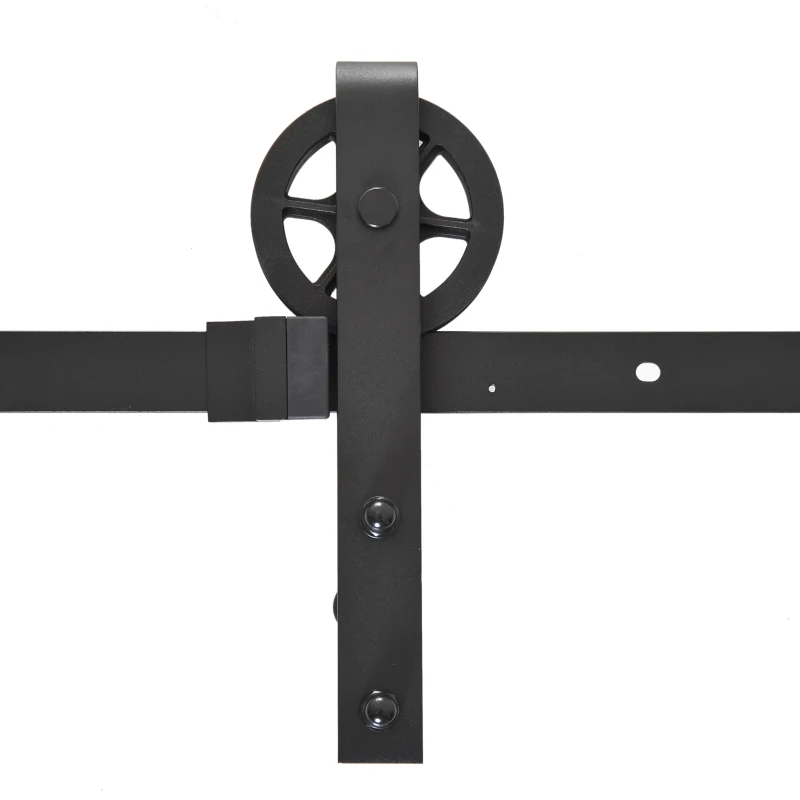 HOMCOM set accesorii sina pentru usi glisante, negru