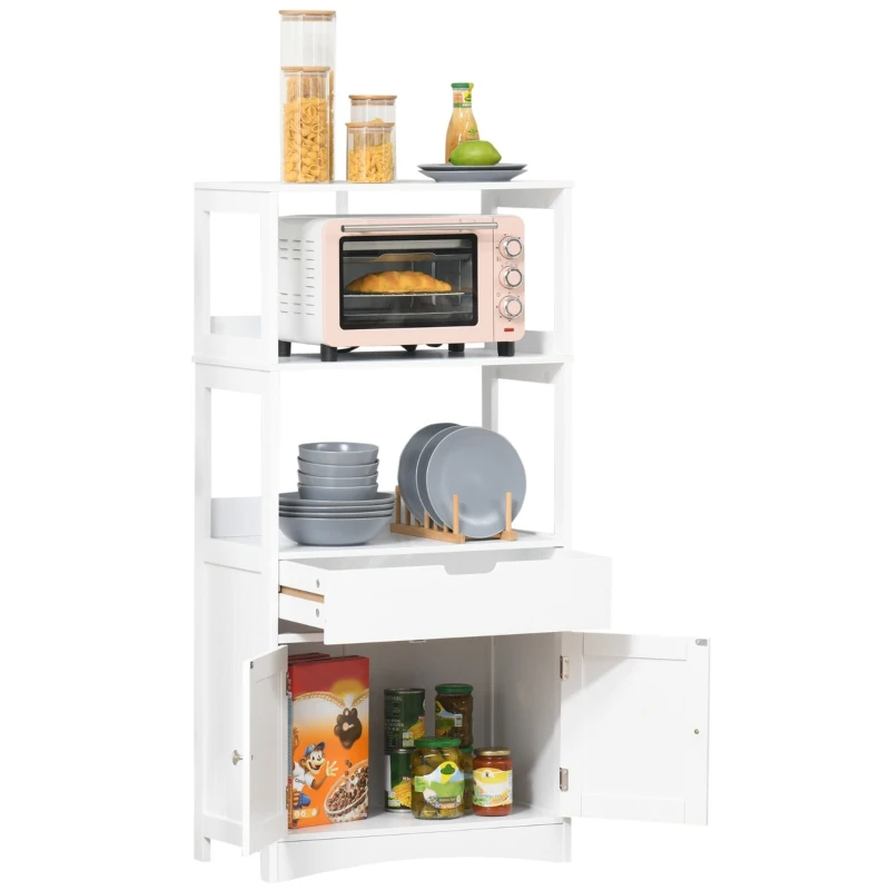 kleankin Dulap multifunctional cu rafturi, MDF, 60x30x122.5 cm, Alb(m-10)