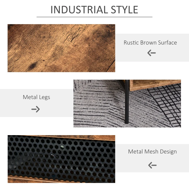 HomCom masuta de cafea, stil industrial 123.8x56x38 cm maro