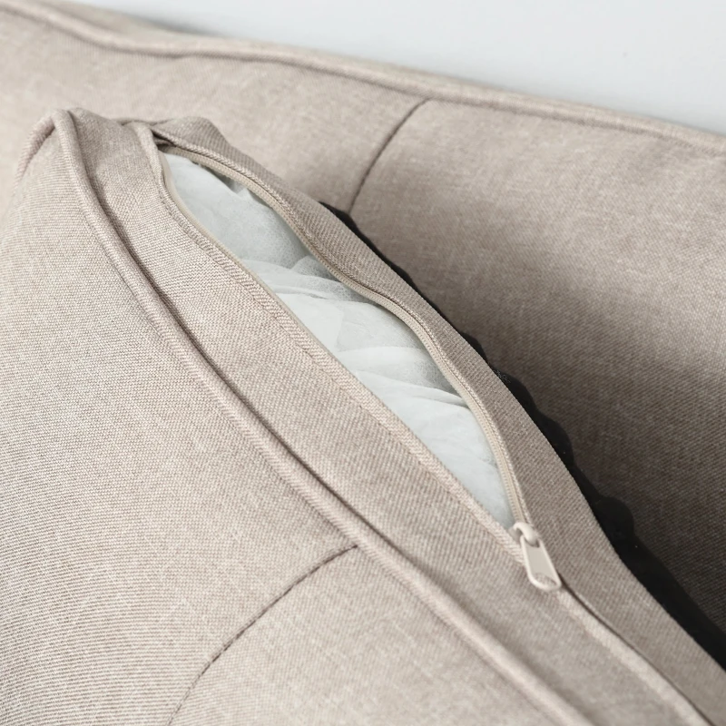 HOMCOM Canapea 2 Locuri cu Tapiterie din Material textil cu efect de In, Canapea Moderna Tapitata cu 6 Picioare din Lemn si Cotiere - Bej