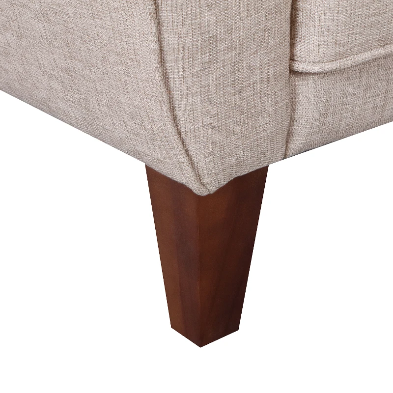 HomCom Fotoliu Clasic cu Brat captusit in Tesatura de Lin, Crem, 84x65x82.4cm