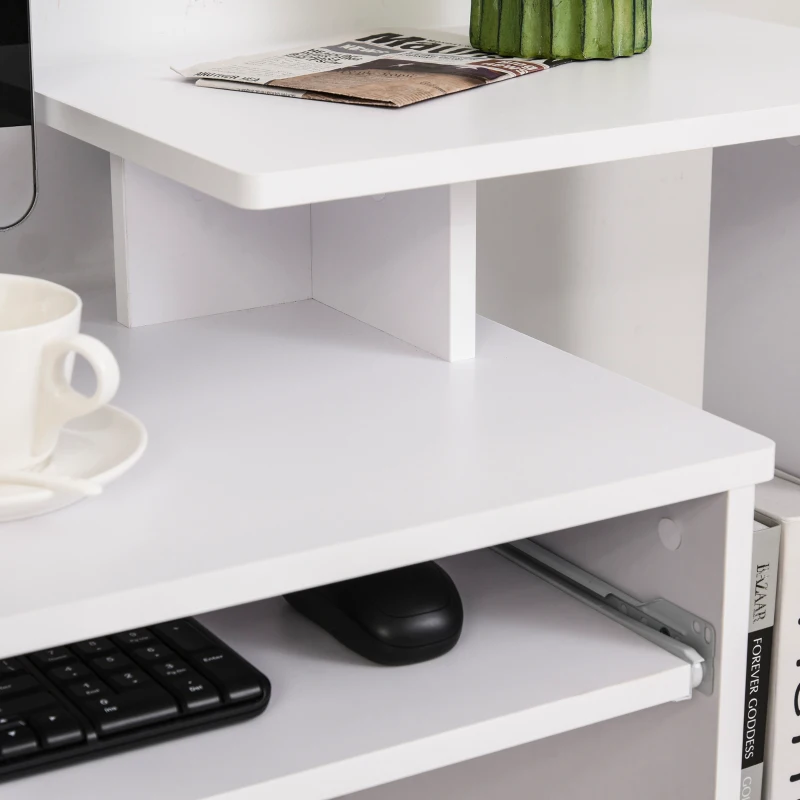 Homcom Birou Modern pentru PC – Cu Blat, Sertar & Suport Tastatura