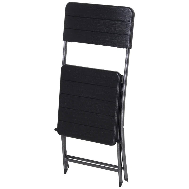 Outsunny Set de Mobilier de Exterior Masa cu 2 Scaune Pliabile Negru
