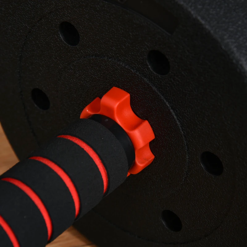 Homcom Set Gantere/Haltera 25 kg cu 12 discuri reglabile