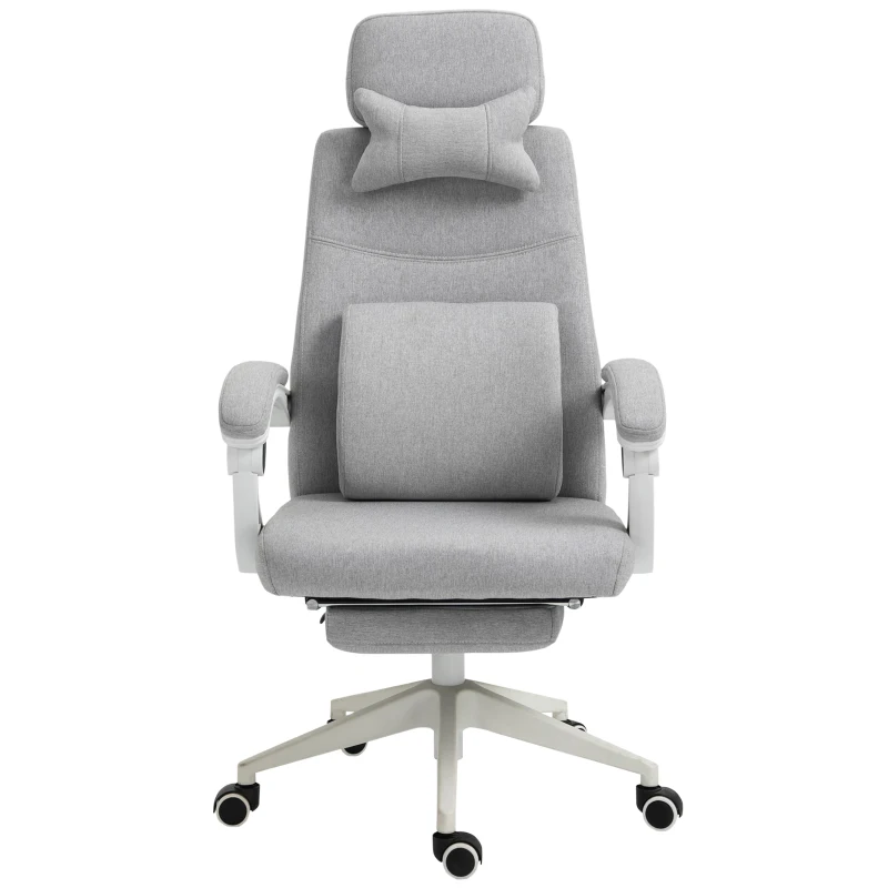 Vinsetto Scaun Birou Gri – Reglabil si Rotativ Ergonomic