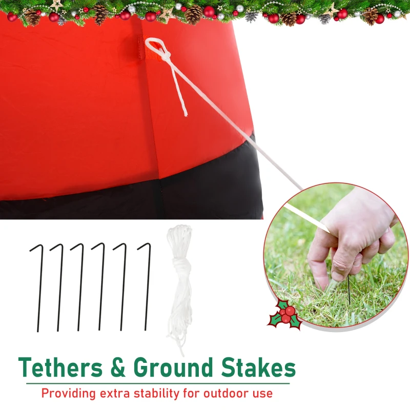 HOMCOM 245 cm Mos Craciun Gonflabil clopot auriu si 3 lumini LED impermeabil IP44