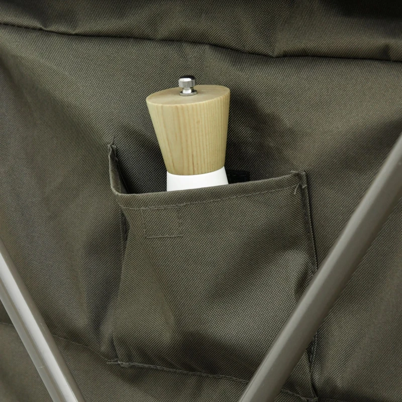 Outsunny Masa de camping tip dulap, Pliabila, Geanta de calatorie, 94x57x109cm, Verde