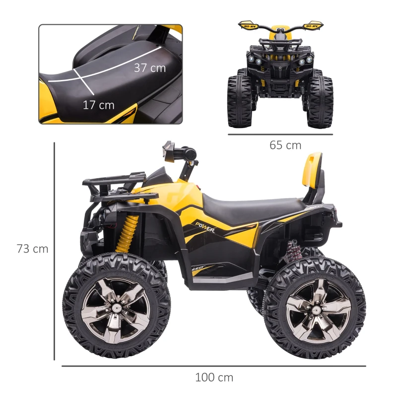 HOMCOM ATV Copii 12V – Electric cu Faruri, 3–5 Ani